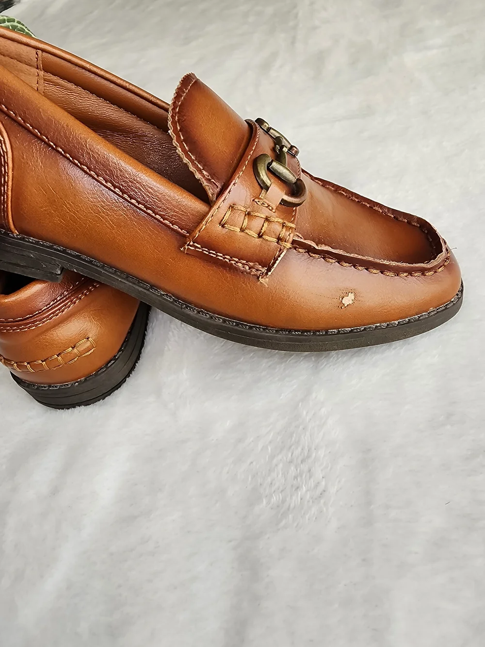 Steve Madden Boys Brown Leather Loafers
